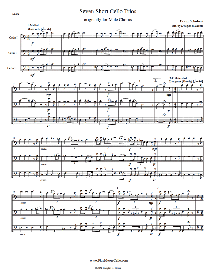 Schubert, Franz: Seven Short Trios for 3 Celli