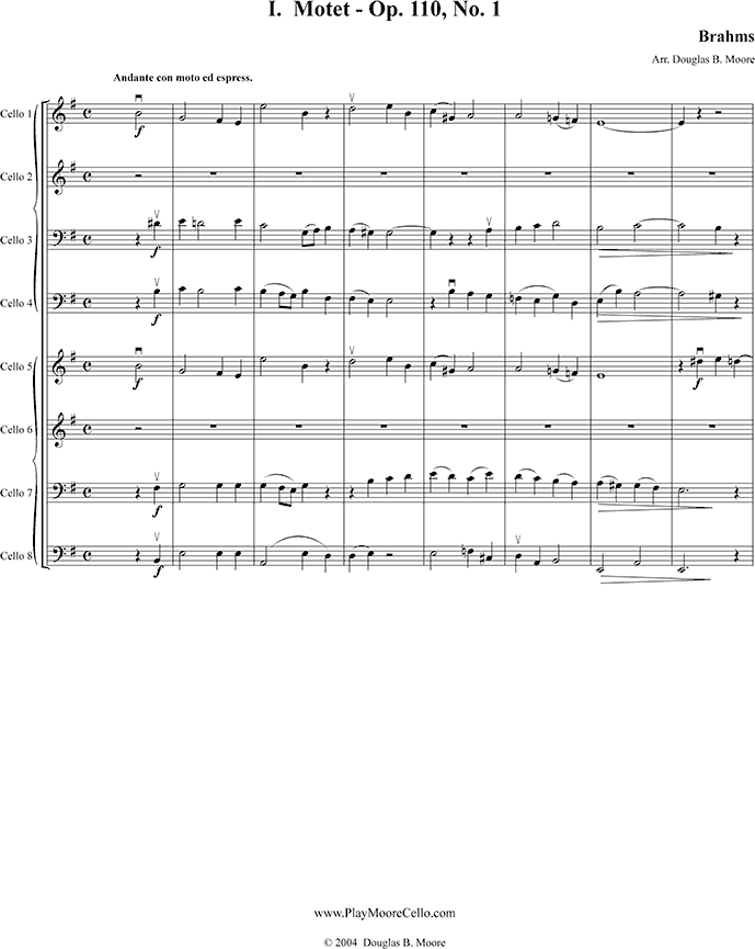 Brahms: 4 Motets for 8 Celli