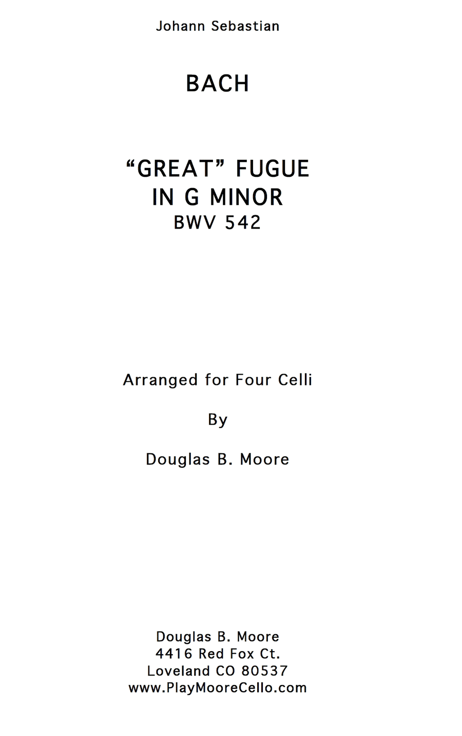 Bach: Fugue in G Minor, BWV 542 "Great"