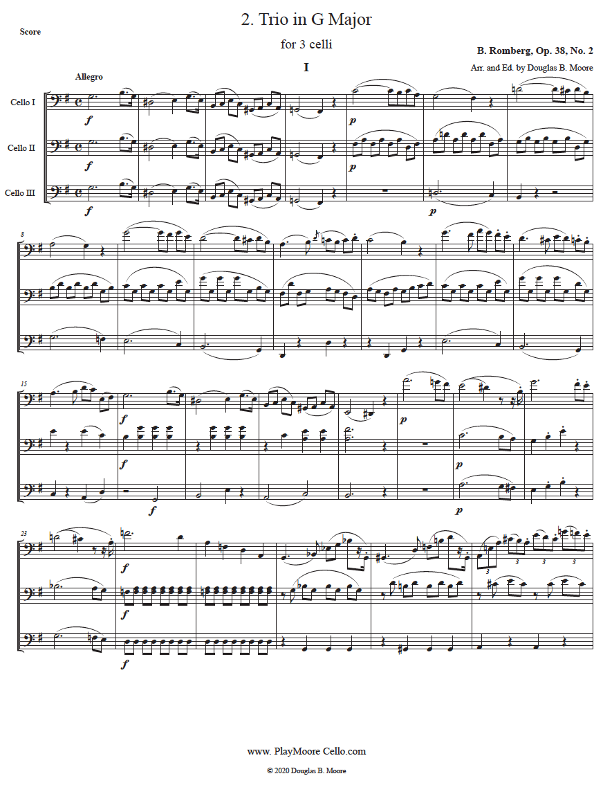 Romberg, Bernhard: Sonata in G Major, Op. 38, No. 2 for 3 Celli (1826)